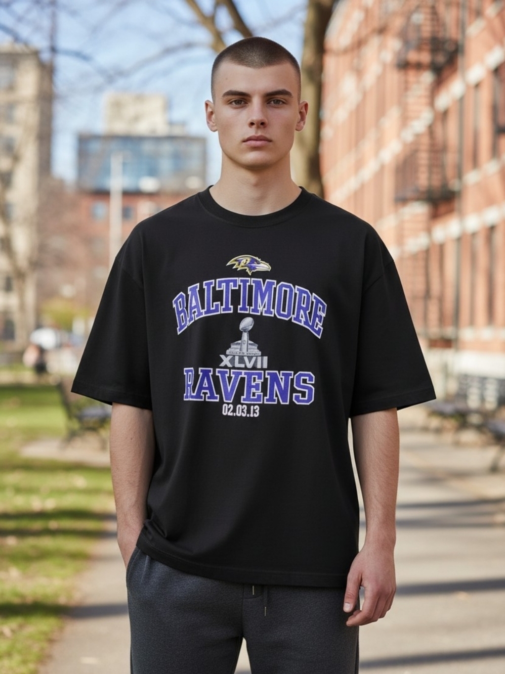 Baltimore Ravens Size 2XL Superbowl XLVII Team Shirt